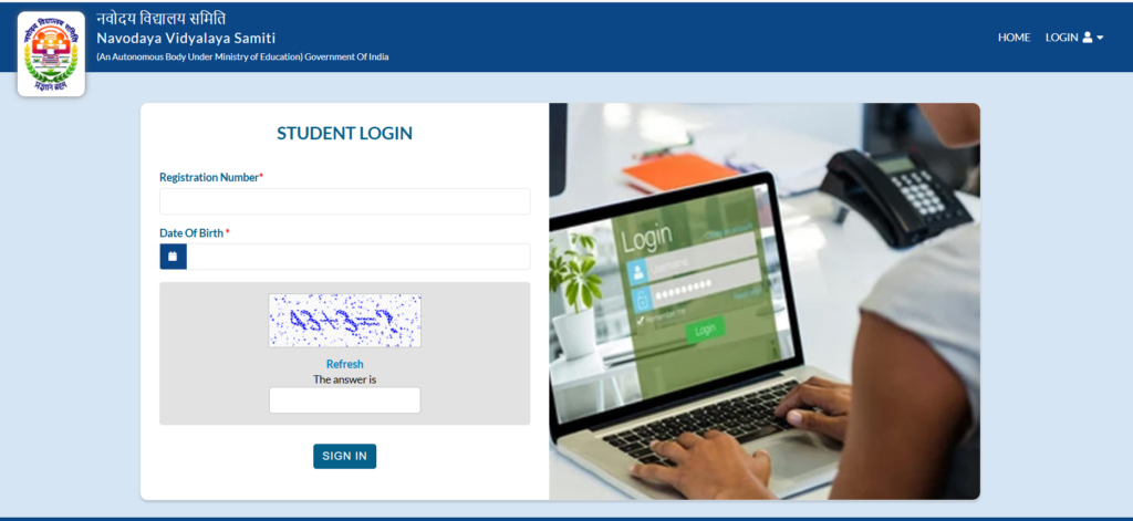 Navodaya Admit Card 2027 Download Student Login Page
